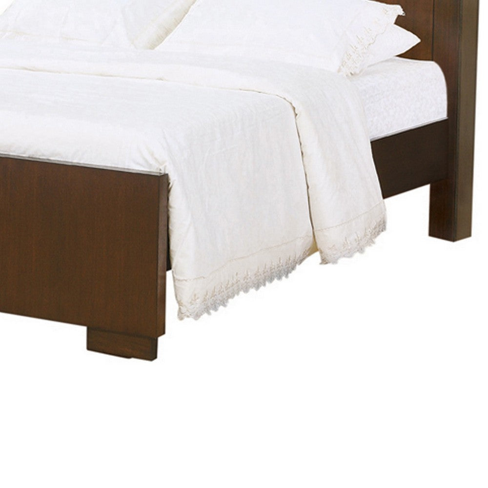 3 Open Bookcase Queen King Size Bed with Soft Light Brown