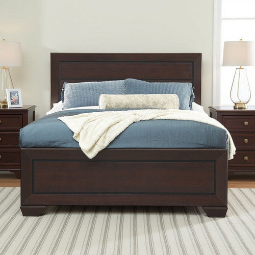 Bed | Queen Size | Panel Headboard & Footboard | Cocoa Brown