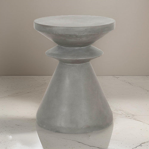 Industrial Accent Table | Pawn Shape | Concrete | Gray