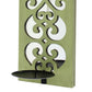 17" Cut-out Frame Mirror Back Candle Holder, Green By Casagear Home