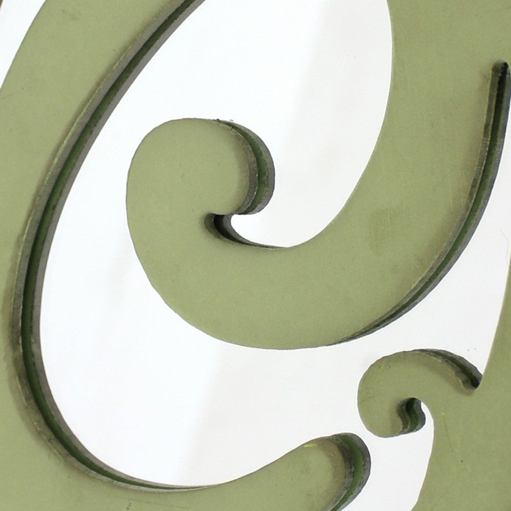 Wooden Oval Frame Wall Monogram with C Letter, Green