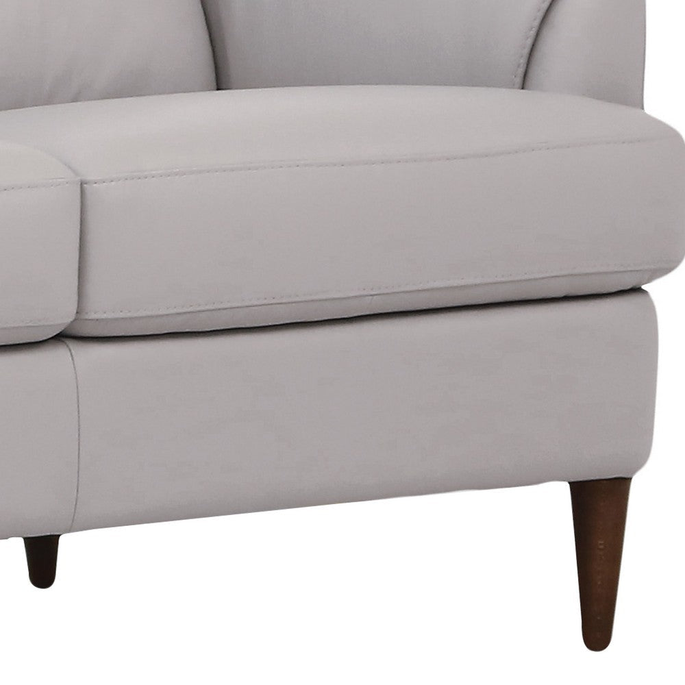Leatherette Loveseat with Flared Armrests and Stitched Details Gray BM218523