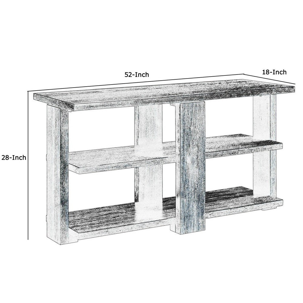 Wood Sofa Table | 2 Open Display Shelves | Brown BM218617