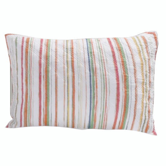 20 x 36 Cotton King Pillow Sham, Striped Pattern, Multicolor By Casagear Home