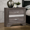 2-Drawer Nightstand with 1 Hidden Jewelry Drawer,Gray & Silver By Casagear Home