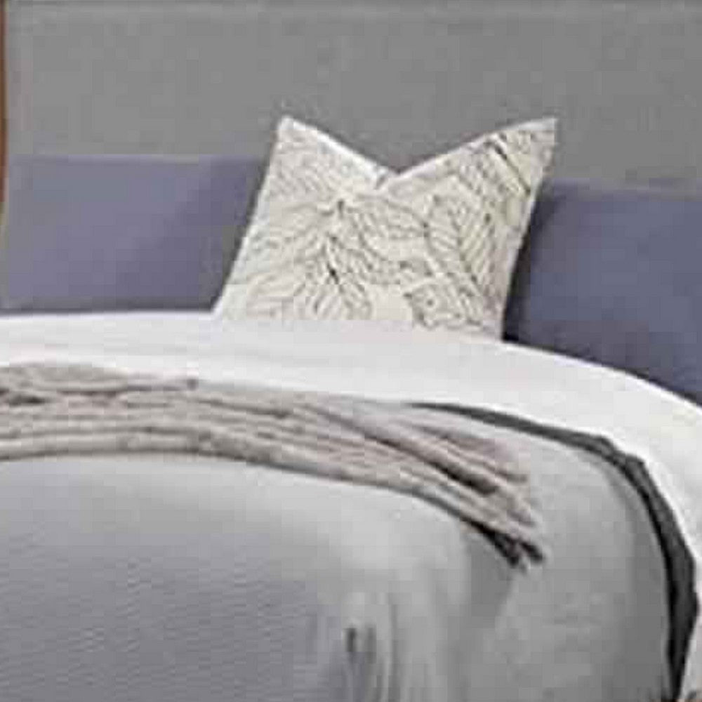 Fabric Upholstered Two Tone California King Panel Bed, Brown and Gray
