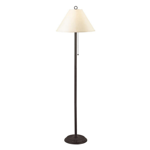 Floor Lamp | Metal | Pull Chain Switch | Paper Shade | Off White & Black
