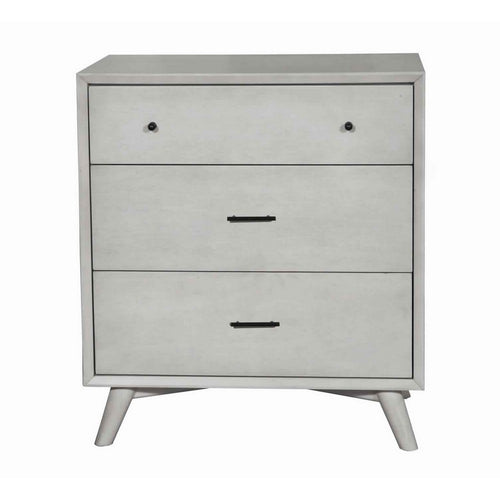 3 Drawer Mid Century Modern Wooden Chest with Splayed Legs, Small, Gray