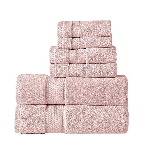 Bergamo 6 Piece Spun loft Towel Set with Twill Weaving The Urban Port, Pink