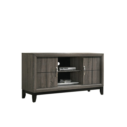 TV Stand | 2 Drawer | 2 Open Shelf | Brown & Black