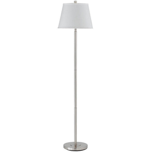 Floor Lamp | Round Metal | 3 Way | Spider Shade | Silver