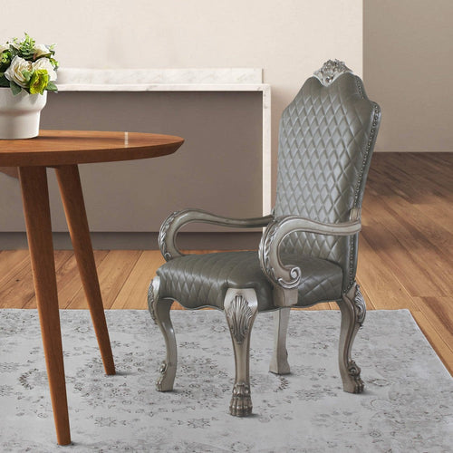 Armchair | Faux Leather | Claw Legs | Set of 2 | Antique White