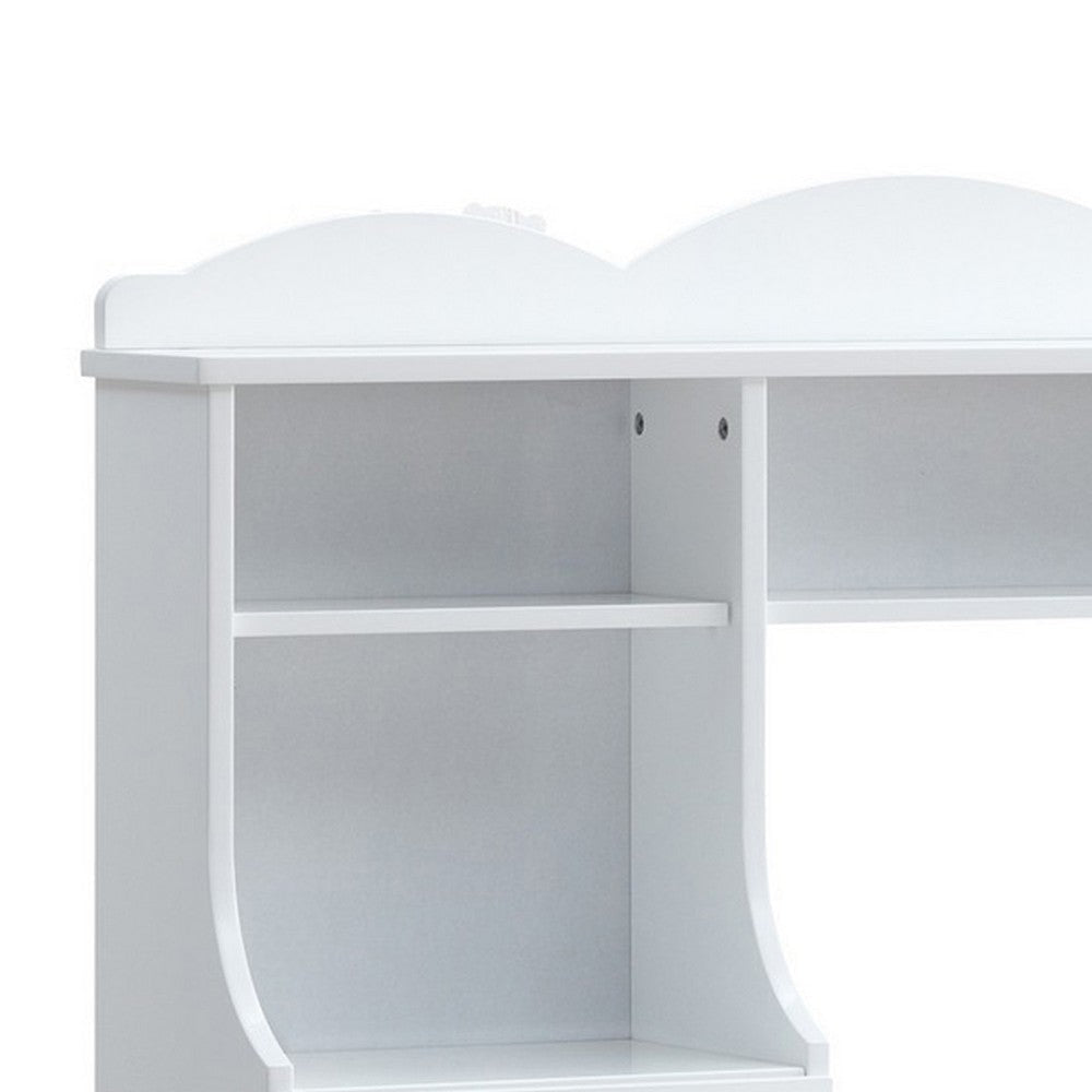 Transitional Wooden Hutch with Two Shelves and Three Drawers White BM225934