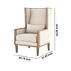 Wooden Frame Accent Chair with High Wingback and Track Arms,Beige and Brown By Casagear Home BM226162