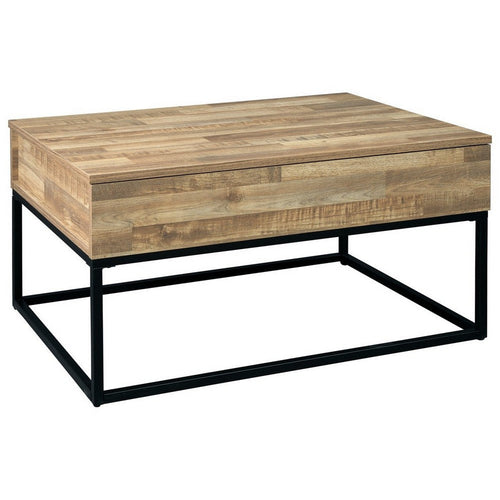 Cocktail Table | Lift Top | Wood & Metal | 19" | Brown & Black