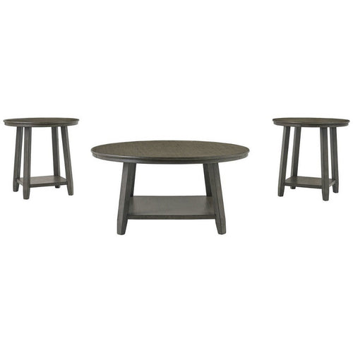 Occasional Table Set | 3 Piece | Bottom Shelf | Antique Gray