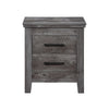 16’’ 2 Drawer Nightstand with Metal Bar Pulls,Rustic Gray By Casagear Home BM230132