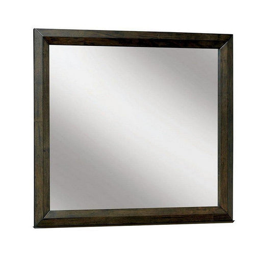 Rectangular Wooden Frame Mirror with Dual Tone Look, Brown
