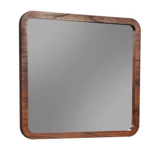 Two Tone Rectangular Wooden Frame Mirror, Brown