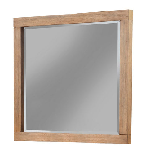 40 Inch Rectangular Wooden Frame Mirror, Brown