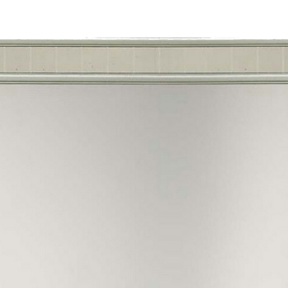 Molded Wooden Trim Mirror with Mounting Hardware Silver BM231672