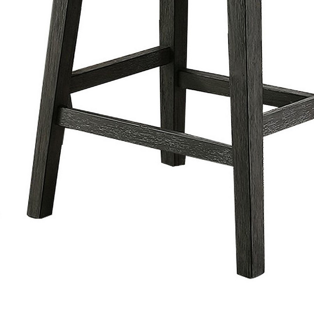 Fabric Saddle Counter Stool with Nailhead Trim, Set of 2, Gray