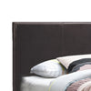Transitional Style Leatherette Twin Bed with Padded Headboard Dark Brown By Casagear Home BM232004