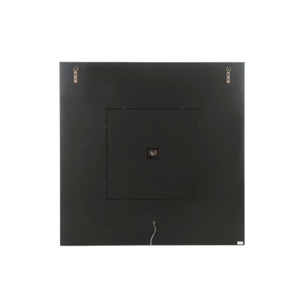 Analog Wall Clock with LED Light and Faux Gem Inlay Silver BM232525