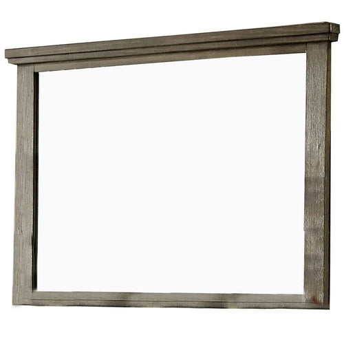 45 Inch Transitional Style Wooden Frame Mirror, Gray