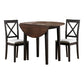 Drop Down Leaf 3 Piece Dining Table Set with X Shaped Back Gray - BM235507 By Casagear Home BM235507
