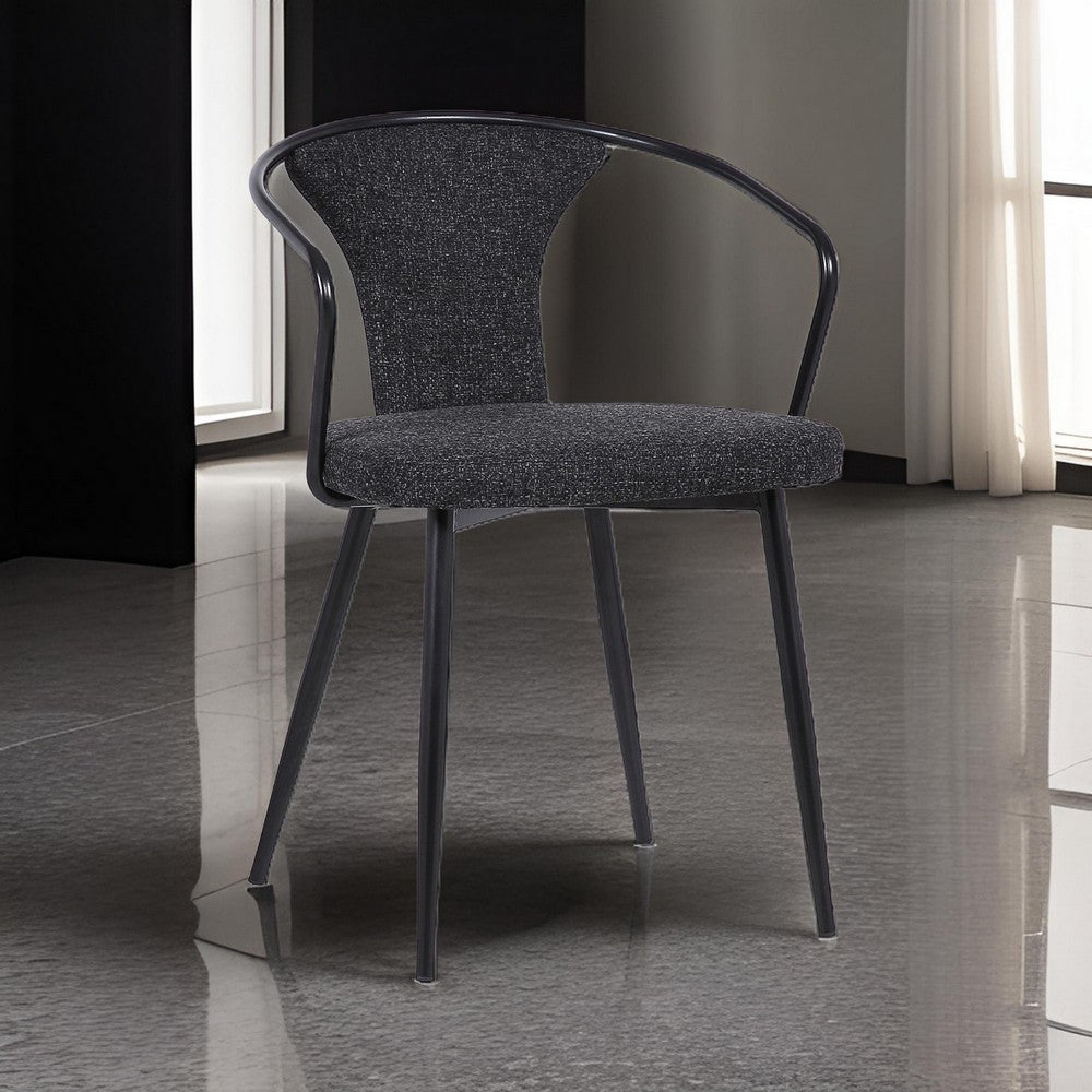Dining Chair | 19" | Modern Fabric | Curved Back | Black