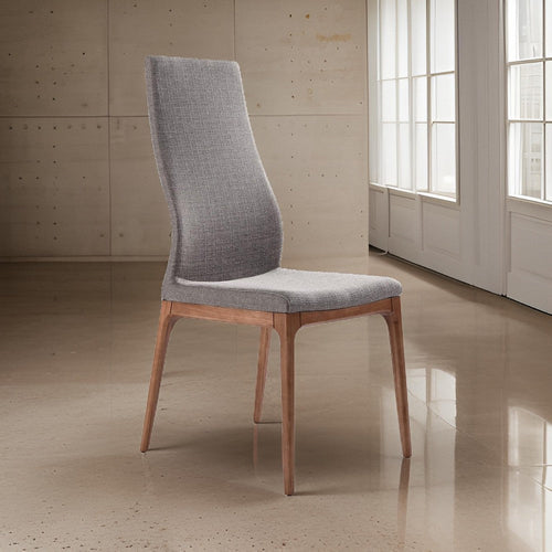 Dining Chair | Fabric | Sloped Back | Splayed Legs | Set of 2 | Gray