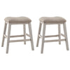 Fabric Upholstered Stool with Angled Legs, Set of 2, Beige - BM238393 By Casagear Home