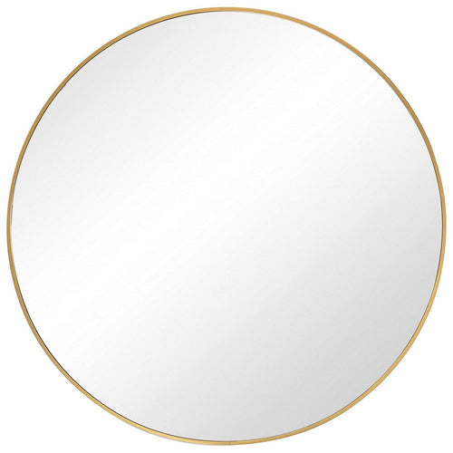 Mirror | Round | Sleek Metal Frame | Gold