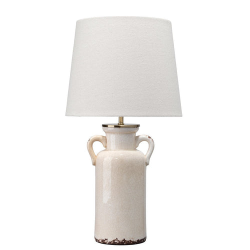 Table Lamp | Drum Shade | Amphora Ceramic Base | Off White