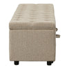 Bench with Button Tufting and Pull Out Storage Beige By The Urban Port BM241906