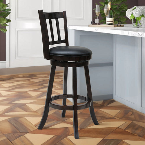 Westin Swivel Barstool | Slatted Back | Dark Brown