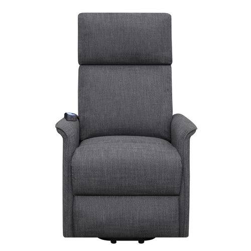 Fabric Power Lift Massage Chair with Wired Remote and Side Pockets, Gray