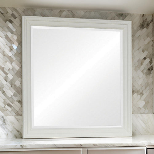 Luca Mirror | Molded Trim Frame | White