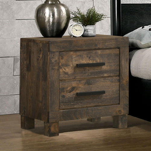Axel Nightstand | 2 Drawer | Wood Grain | Brown