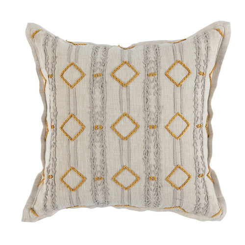 Veria Throw Pillow | Applique Design | Knife Edge | Gray