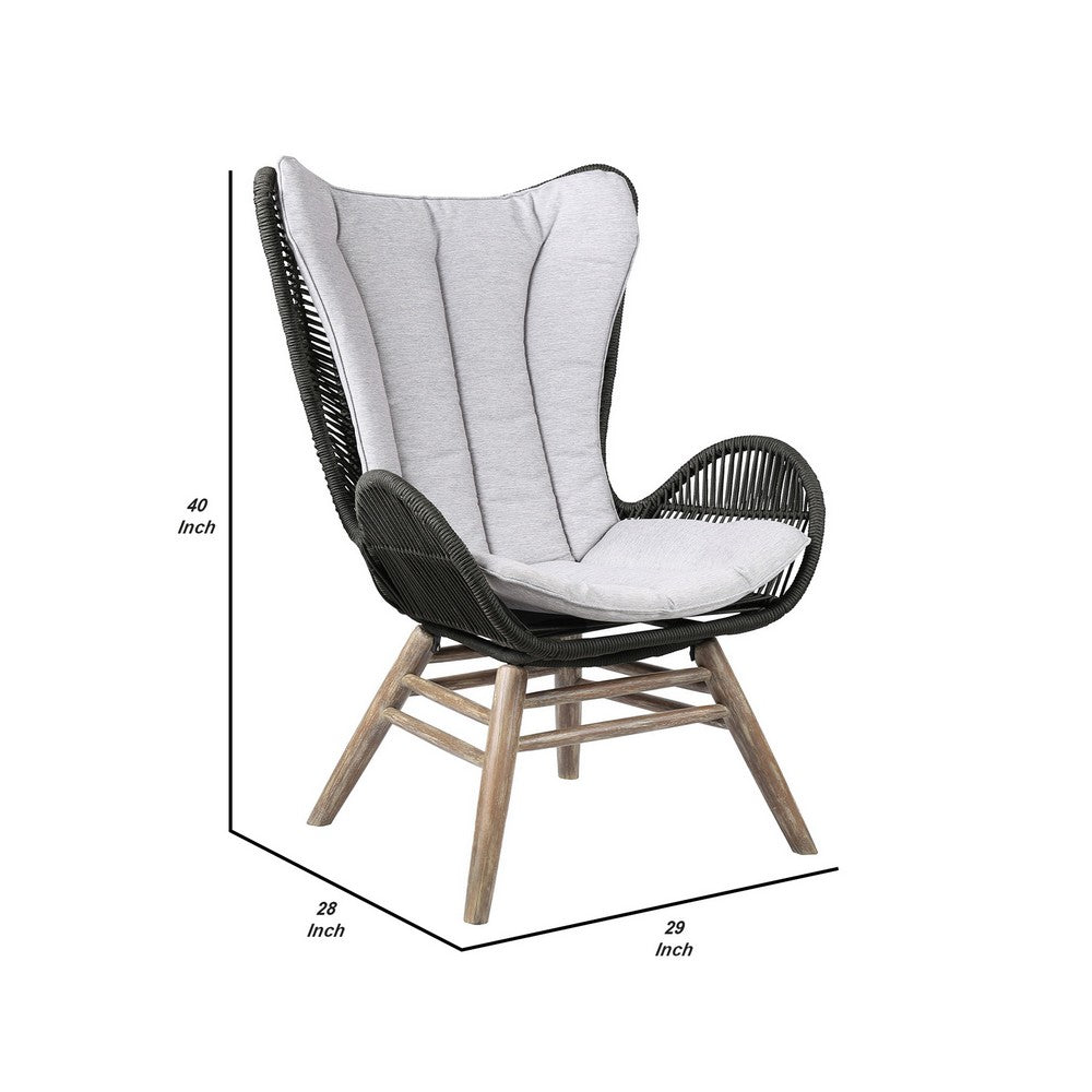 Reid Lounge Chair | Rope Wingback | Indoor Outdoor | Gray BM245723