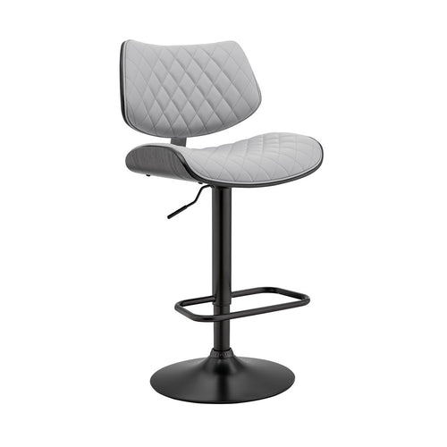 Reid Barstool | Adjustable | Faux Leather | Black | Gray