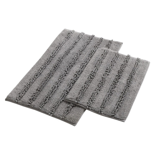 Veria 2 Piece Bath Mat | Textured Loops | Charcoal Gray