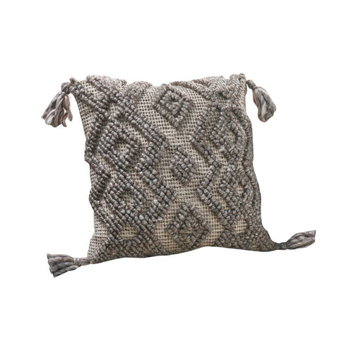 Veria Pillow Cover | Geometric Texture | Gray
