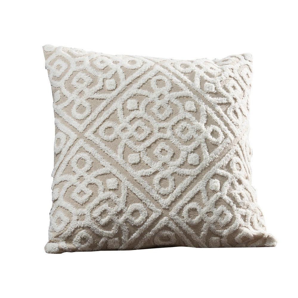 Veria Pillow Cover | Celtic Knot | White | Beige