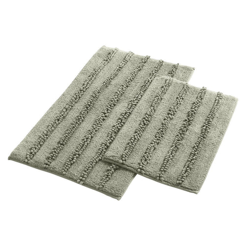 Veria 2 Piece Bath Mat | Textured Loops | Sage Green