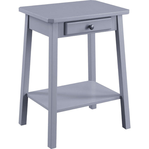 MDF Accent Table with 1 Drawer and Open Shelf, Gray