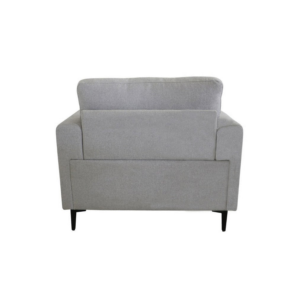 Chair with Fabric Upholstery and Sleek Metal Legs Gray BM250339