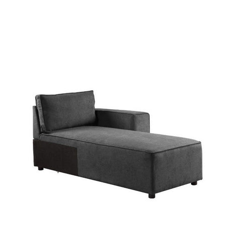 Skyler Modular Chaise | Piped Stitch | Pillow Back | Gray | 68"